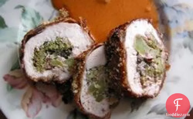 Pecan Chicken Breasts Stuffed with Cream Cheese and Broccoli