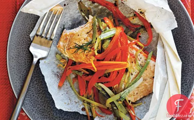 Arctic Char and Vegetables in Parchment Hearts