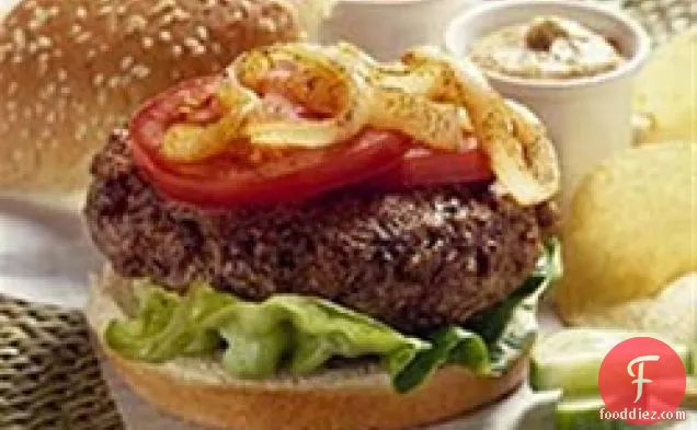 Burgers with Grilled Onions