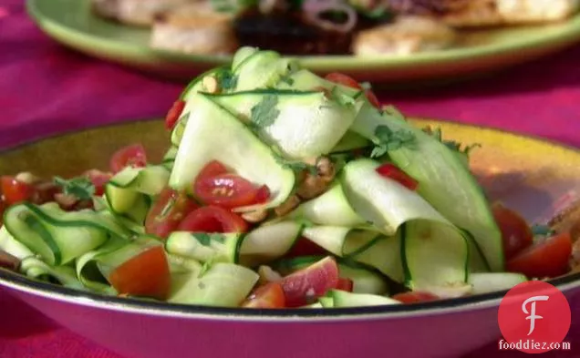 Zucchini Ribbon Salad with Lime Juice, Red Chile and Peanuts