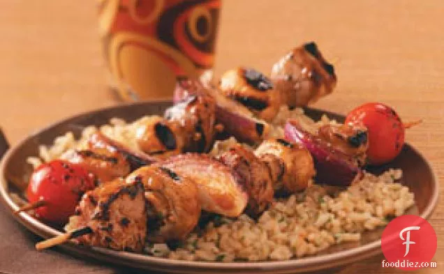 दो के लिए टेरीयाकी पोर्क कबाब