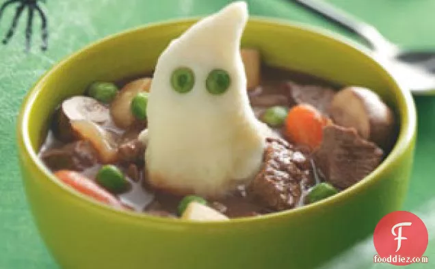 Beef Stew with Ghoulish Mashed Potatoes