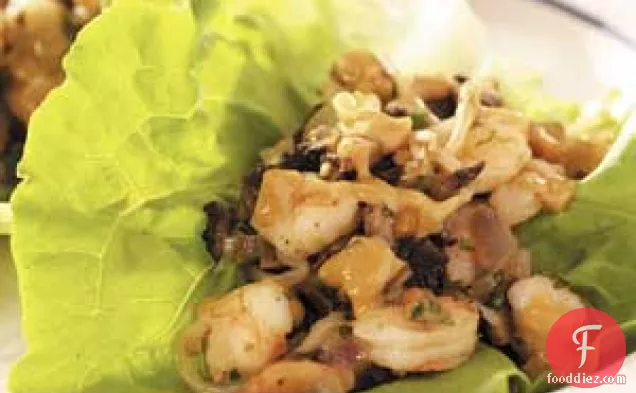Shrimp 'n' Mushroom Lettuce Wraps
