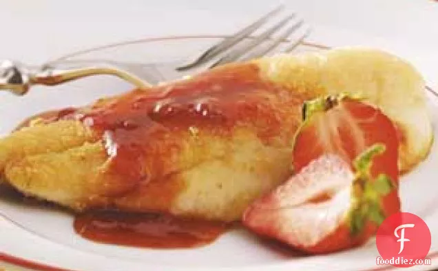 Catfish with Savory Strawberry Sauce