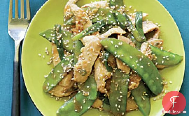 Sesame Chicken With Ginger & Snow Peas