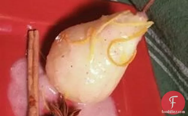 Poached Pears with Wine Vinaigrette