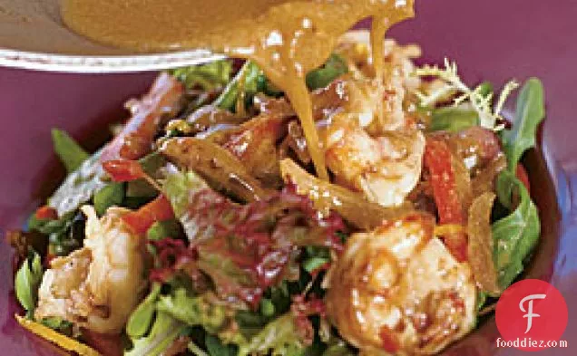 Shrimp & Vegetable Salad With Ginger-orange Dressing