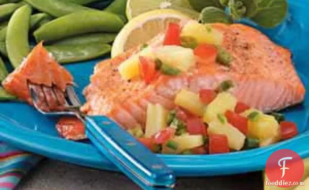 Salmon with Ginger Pineapple Salsa