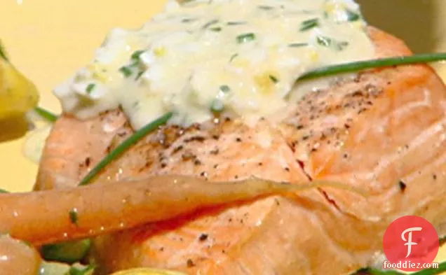 Alder-Planked Salmon with Egg Sauce