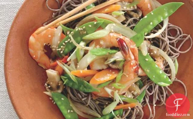 Stir- Fried Shrimp On Noodles