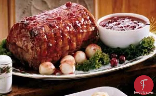 Festive Cranberry-Glazed Pork Roast