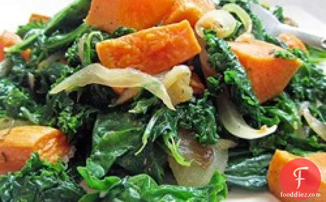 Roasted Yam and Kale Salad