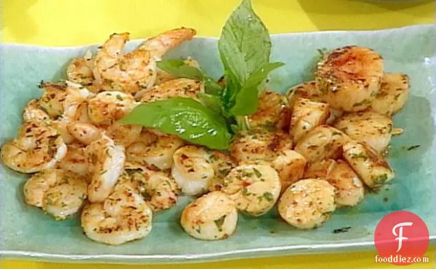 Pan Seared Shrimp and Scallop Skewers