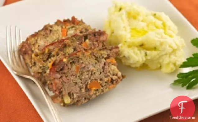 Lean Turkey Meatloaf With Whole Wheat Breadcrumbs And Mashed Po