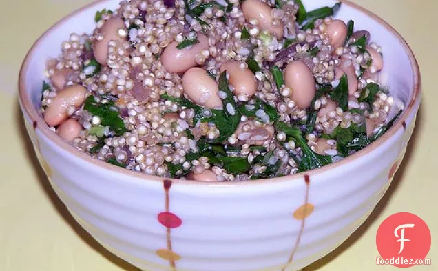 Quinoa With Soya Beans, Parsley, Sesame Seeds & Red Onion