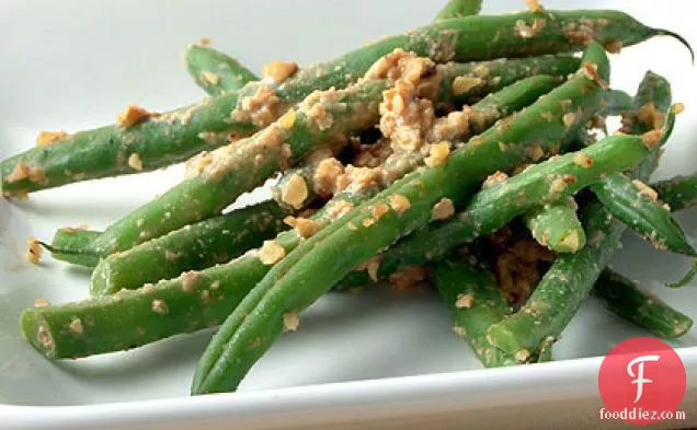 Green Beans Tossed with Walnut-Miso Sauce
