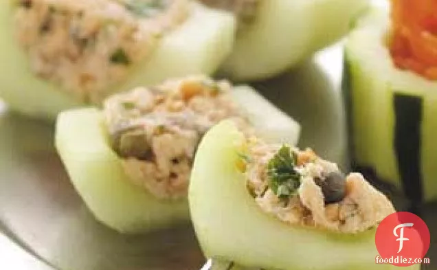 Smoked Salmon Cucumber Canapes
