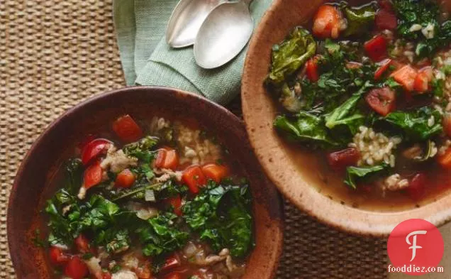 Turkey, Kale and Brown Rice Soup