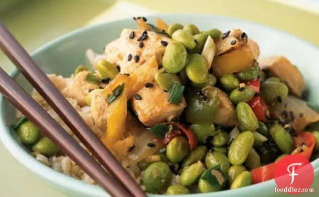 Sesame Chicken Edamame Bowl