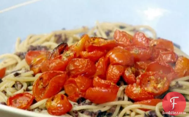 Spaghetti with Tapenade Sauce and Roasted Tomatoes