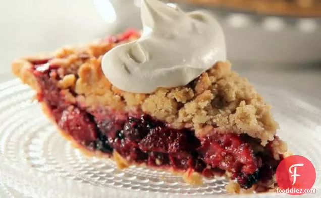 Triple Berry Pie with Granola Crunchy Crumb Topping