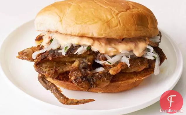 Soft-Shell Crab Sandwiches With Singapore Slaw