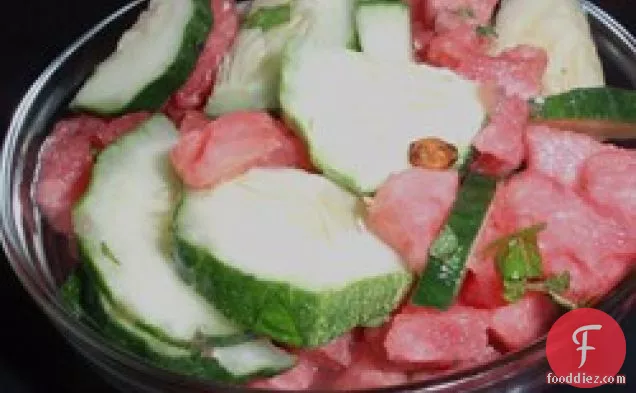 Watermelon-Cucumber Salad with Sushi Vinegar and Lime
