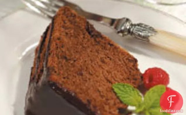 Chocolate Angel Food Cake with Coffee Icing