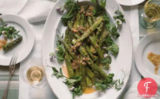 Grilled Asparagus With Caramelized Shallot Vinaigrette