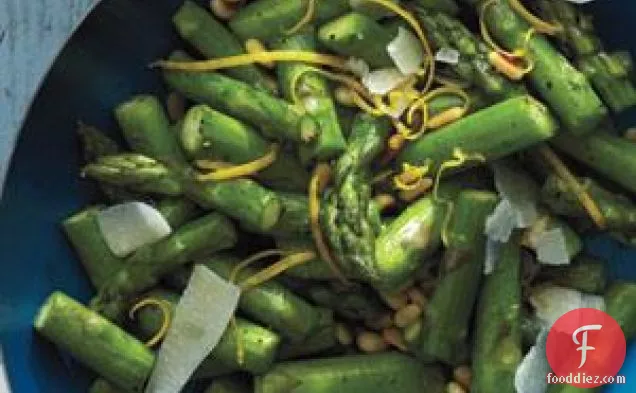 Lemony Asparagus With Pine Nuts And Parmesan