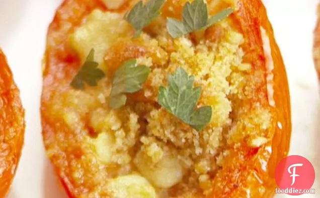 Roasted Tomatoes with Garlic, Gorgonzola and Herbs