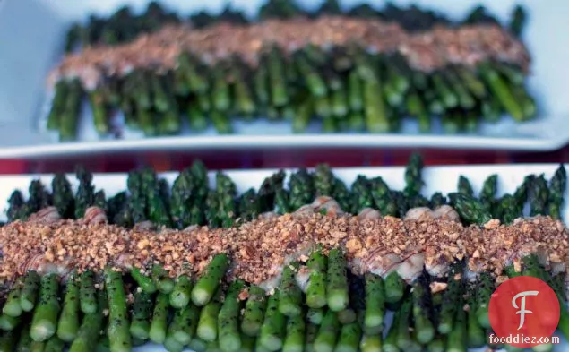 Grilled Asparagus With Hazelnut Aioli And Pinot Noir Syrup