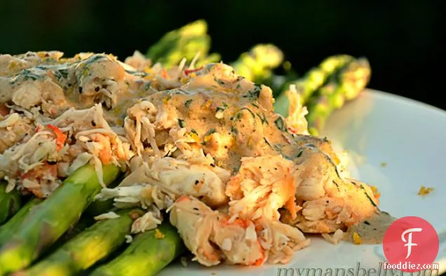 Asparagus With Creamy Lillet Sauce And King Crab