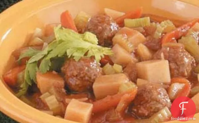 Slow-Cooked Meatball Stew
