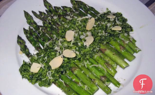 Parsley Pesto On Asparagus