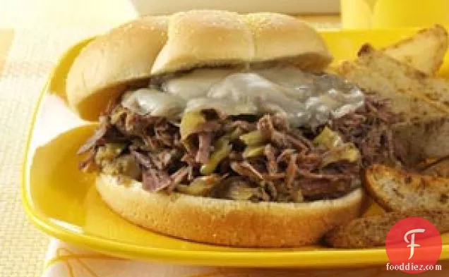 Spicy Shredded Beef Sandwiches