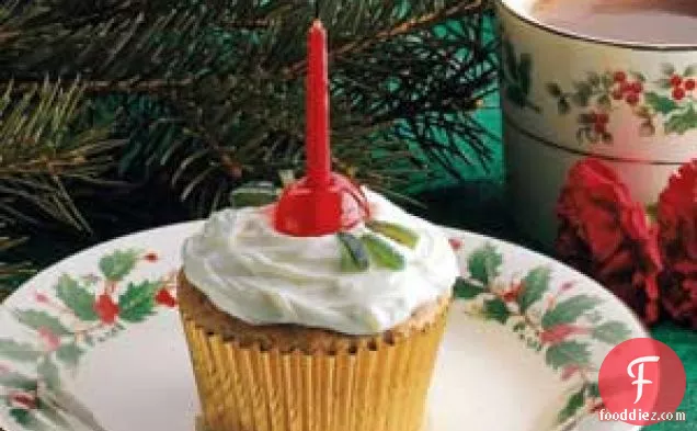 Candied Holly Cupcakes