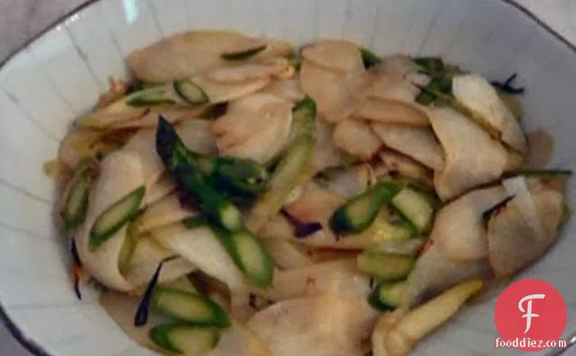 Stir Fried Fresh Bamboo Shoots And Asparagus