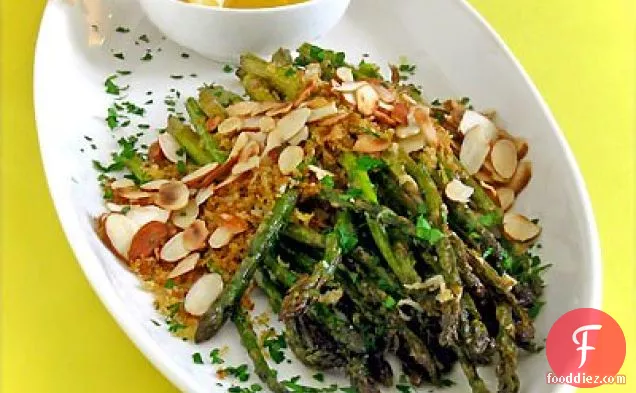 Roasted Asparagus With Garlic-butter Breadcrumbs & Toasted Almonds