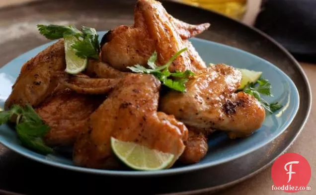 Crisp Chicken Wings with Chili-Lime Butter