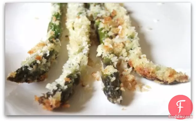 Roasted Asparagus With Green Garlic & Panko