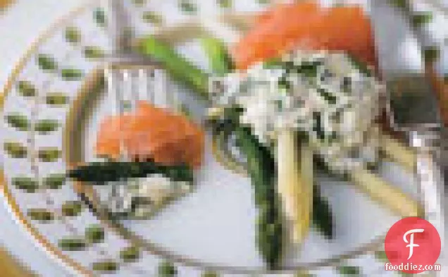 Asparagus with Smoked Salmon and Gribiche Sauce