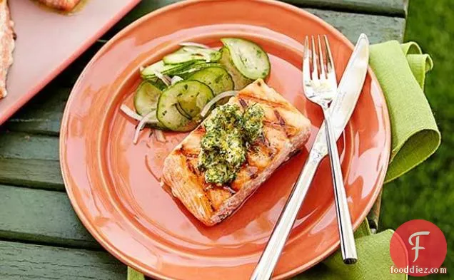 Grilled Salmon with Herb and Meyer Lemon Compound Butter