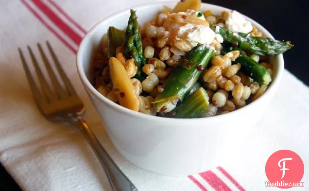 Meyer Lemon Grain Salad With Asparagus, Almonds And Goat Cheese