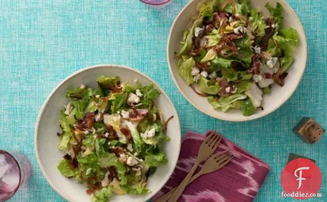 Escarole Salad with Bacon, Caramelized Onions and Blue Cheese Vinaigrette