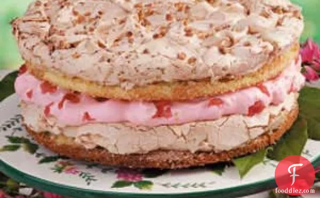 Rhubarb Meringue Cake