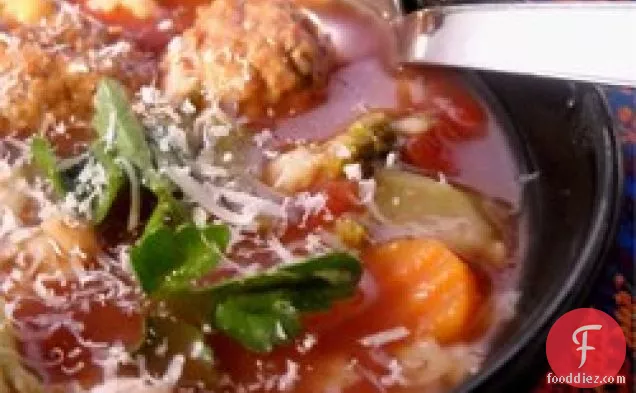 हार्दिक इतालवी मीटबॉल सूप