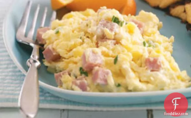 Creamy Scrambled Eggs with Ham