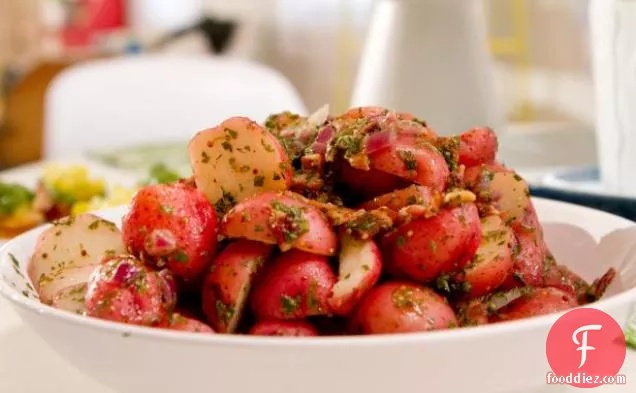 Herby Potato Salad with Warm Bacon Vinaigrette