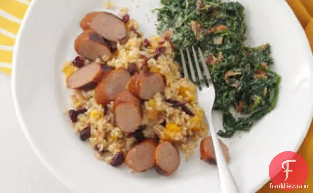Grilled Chicken Sausages with Harvest Rice